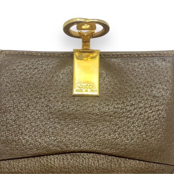 Vintage Gucci Leather/Vinyl Bifold Brown Wallet GG Gold Hardware GG Monogram Web - Picture 10 of 17